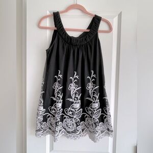 Alfani like new Black embroidered top